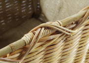 Holzkorb Kubu natural rechteckig aus Rattan mit Griffen und Jute