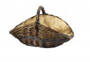 Holzkorb oval Krabu aus Rattan oval mit Henkel und herausnehmbarer Jute