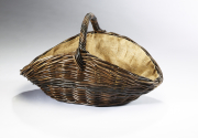 Holzkorb oval Krabu aus Rattan oval mit Henkel und herausnehmbarer Jute