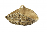 Holzkorb oval Kubu grey Rattan mit Henkel und herausnehmbarer Jute ausgeschlagen