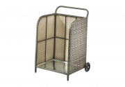 Kaminholzwagen 79 cm aus Polyrattan grau mit 2 R�dern