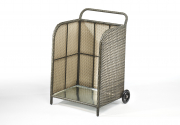 Kaminholzwagen 79 cm aus Polyrattan grau mit 2 R�dern