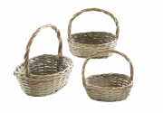 Geschenkkorb oval grey-washed aus Weide S/3