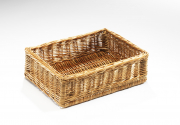 Auslagekorb Ausstellkorb Regalkorb stabil eckig aus gekochter Weide
