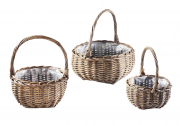 Weidenkorb mit B�gel ungesch�lte Weide 3er Set