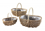Weidenk�rbe mit Griff ungesch�lte Weide mit Folie ausgeschl. S/3
