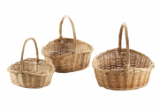 Geschenkkorb oval gekochte Weide S/3