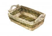 Dekoschale rechteckig aus Weide gr�n/natur