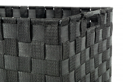 Regalkorb eckig schwarz aus Nylon auf Metallrahmen geflochten S/4