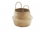Faltkorb aus Seegras naturbelassen mit Griffen