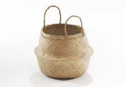 Faltkorb aus Seegras naturbelassen mit Griffen