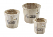 Holzeimer �bertopf Pflanzeimer wei� zum Bepflanzen S/3