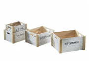 Storage-Kiste aus Holz rechteckig wei� S/4