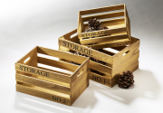 Storage-Kiste Holz natur im Weinkisten-Stil S/3