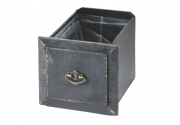 Schublade zum Bepflanzen aus Holz antique black mit Folie ausgeschlagen