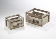 Holzkiste Weinkiste Holzkiste grey washed 1870 rechteckig S/2