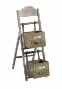Leiterpflanzgef�ss aus Holz mit 2 Gef��en aus Metall