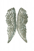 Deko-Fl�gel silber aus Polyresin zur Wanddekoration Engelsfl�gel