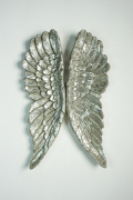 Deko-Fl�gel silber aus Polyresin zur Wanddekoration Engelsfl�gel