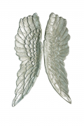 Deko-Fl�gel silber aus Polyresin zur Wanddekoration Engelsfl�gel