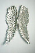 Deko-Fl�gel silber aus Polyresin zur Wanddekoration Engelsfl�gel