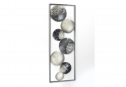 Wandbild SLICES aus Metall Kreise und Ornamente wei� grau silber