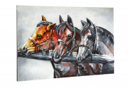 Metallbild 3D rechteckig HORSES als 3D Relief