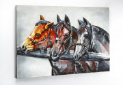 Metallbild 3D rechteckig HORSES als 3D Relief
