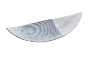 Deko-Schale Blattform aus Keramik in grau-wei�