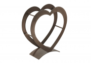 Kaminholzregal HEART aus Metall in der Farbe antikbraun