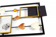 Wanddekoration aus Metall mit Herzen und 4 Bilderhalter/rahmen