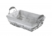 Drahtschale eckig 30x20x8 cm grau Textil