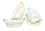 Drahtkorb oval 4 Farben sortiert 35x25x8 cn