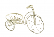 Deko-Fahrrad mit Pflanzkorb, aus Metall in der Farbe antique wei�
