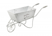 Pflanzgef�� Schubkarre Metall wei�