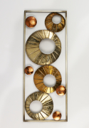 Wandbild aus Metall Kreise silber gold kupfer mit Metallrahmen