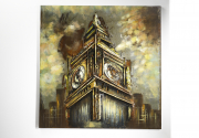 Metallbild 3D rechteckig quadratisch mit Big Ben als 3D Relief