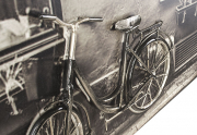 Wandbild aus Holz/Metall 3D Fahrrad Graut�ne quer rechteckig