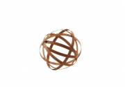 Deko-Kugel aus Metall 25 cm rost-braun