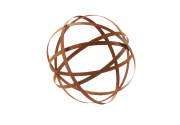 Deko-Kugel aus Metall 40 cm rost-braun