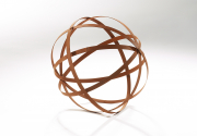 Deko-Kugel aus Metall 40 cm rost-braun