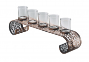 Kerzenhalter aus Metall mit 5 Gl�sern f�r ohne Kerzen