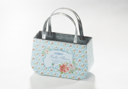 Pflanztasche aus Metall mit FLEURS-Dekor
