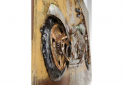 Metallbild 3D rechteckig quer mit Motorrad als 3D Relief 108 x 72 cm