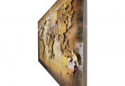 Metallbild 3D rechteckig quer mit einer Weltkarte als 3D Relief NEU