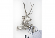 Garderobe HIRSCH aus Metall mit 4 Haken zum Aufh�ngen ohne Deko