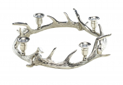 Kerzenst�nder HIRSCH Kranz rund aus Metall f�r 4 Kerzen ohne Deko