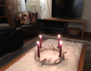 Kerzenst�nder HIRSCH Kranz rund aus Metall f�r 4 Kerzen ohne Deko