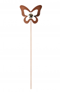 Gartenstecker RUSTY BUTTERFLY in Rostoptik Materialmix 115 cm hoch