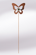 Gartenstecker RUSTY BUTTERFLY in Rostoptik Materialmix 115 cm hoch